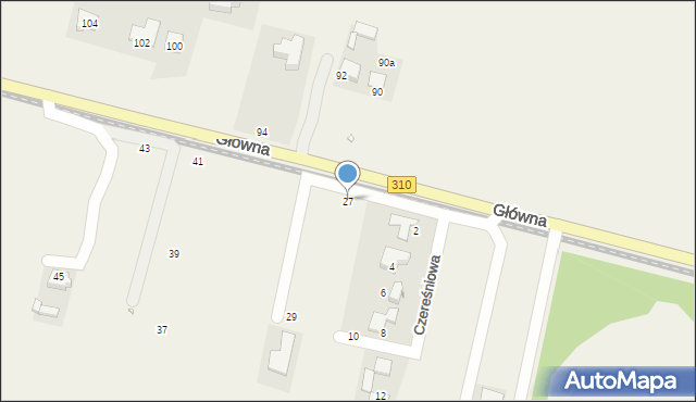 Szymanowo, Główna, 27, mapa Szymanowo