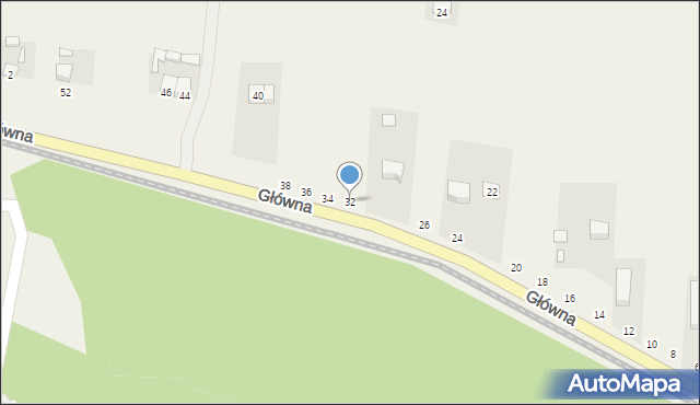 Szymanowo, Główna, 32, mapa Szymanowo