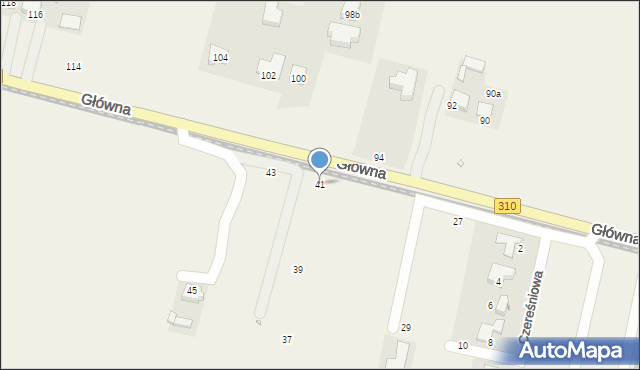 Szymanowo, Główna, 41, mapa Szymanowo