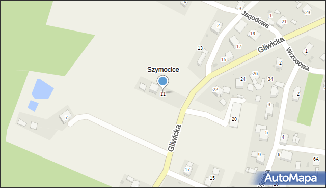 Szymocice, Gliwicka, 11, mapa Szymocice