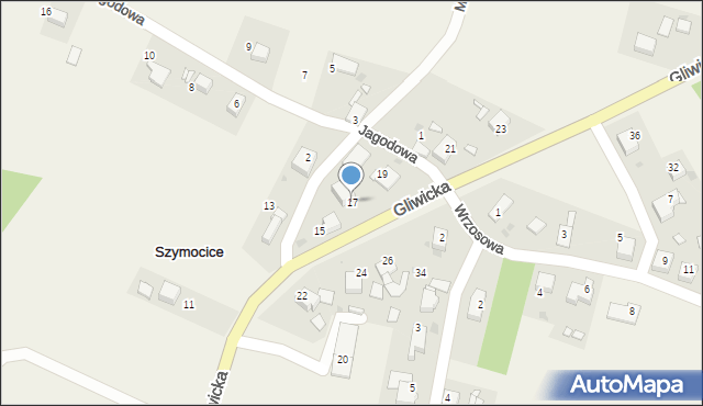 Szymocice, Gliwicka, 17, mapa Szymocice