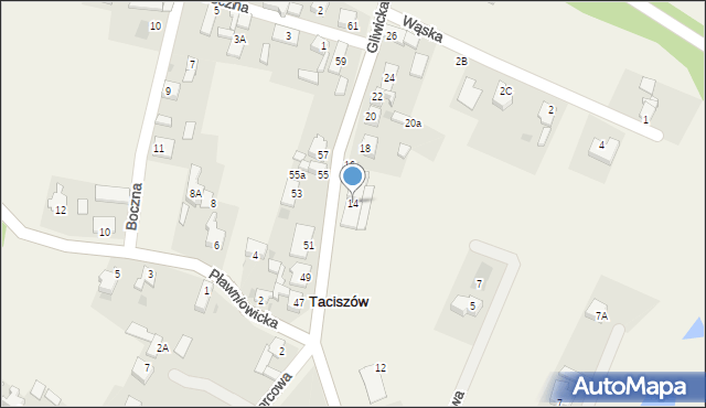 Taciszów, Gliwicka, 14, mapa Taciszów