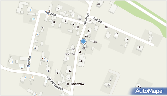 Taciszów, Gliwicka, 18, mapa Taciszów