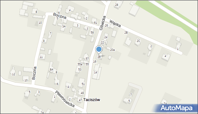 Taciszów, Gliwicka, 18, mapa Taciszów