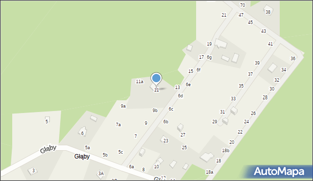 Tanina, Głąby, 11, mapa Tanina