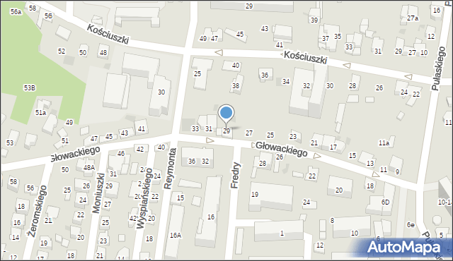 Tarnów, Głowackiego Bartosza, 29, mapa Tarnów