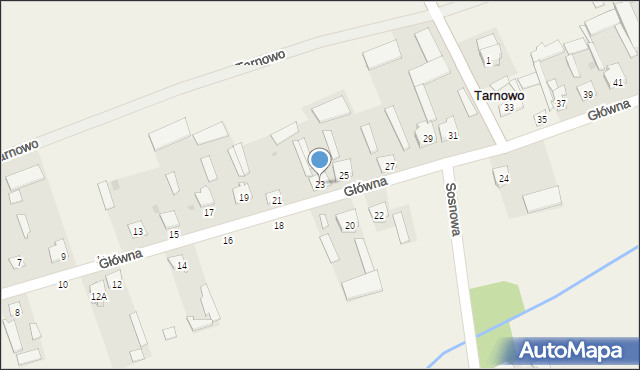 Tarnowo, Główna, 23, mapa Tarnowo