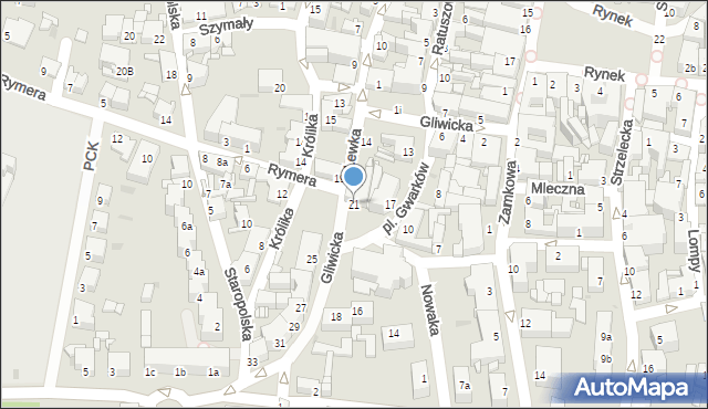 Tarnowskie Góry, Gliwicka, 21, mapa Tarnowskie Góry