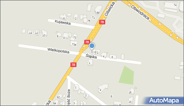 Tarnowskie Góry, Gliwicka, 84a, mapa Tarnowskie Góry