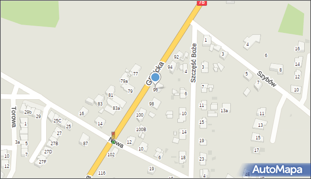 Tarnowskie Góry, Gliwicka, 96, mapa Tarnowskie Góry