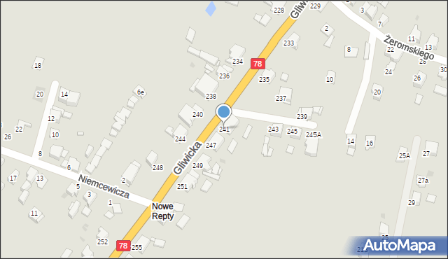 Tarnowskie Góry, Gliwicka, 241, mapa Tarnowskie Góry