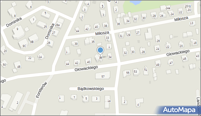 Tczew, Głowackiego Bartosza, 36, mapa Tczew