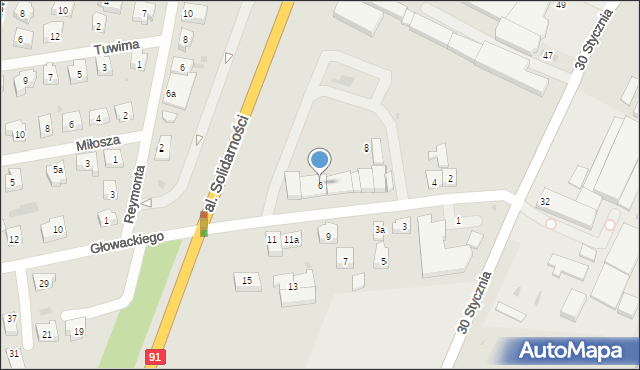 Tczew, Głowackiego Bartosza, 6, mapa Tczew
