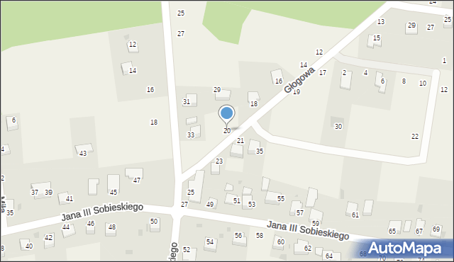 Tenczynek, Głogowa, 20, mapa Tenczynek