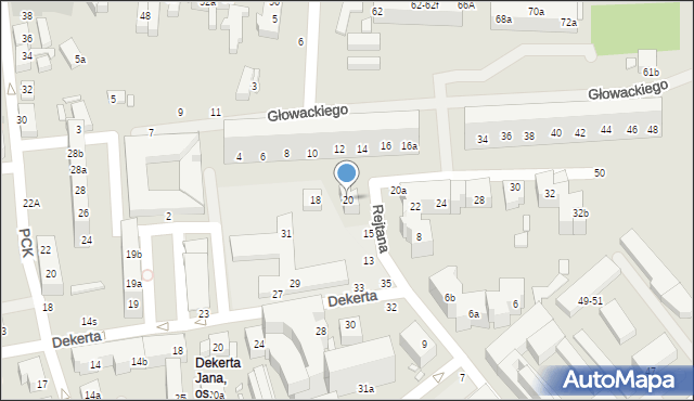 Toruń, Głowackiego Bartosza, 20, mapa Torunia