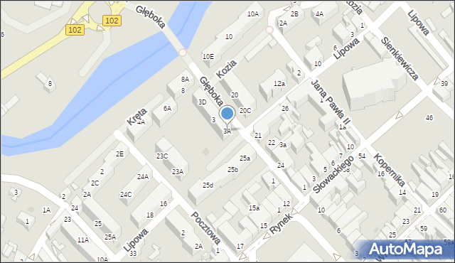 Trzebiatów, Głęboka, 3A, mapa Trzebiatów