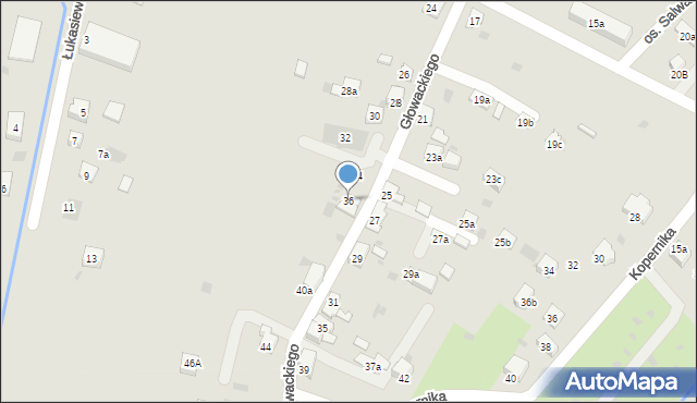 Trzebinia, Głowackiego, 36, mapa Trzebinia