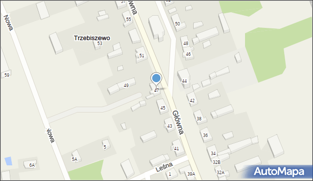 Trzebiszewo, Główna, 47, mapa Trzebiszewo