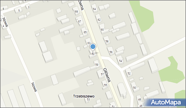 Trzebiszewo, Główna, 61, mapa Trzebiszewo