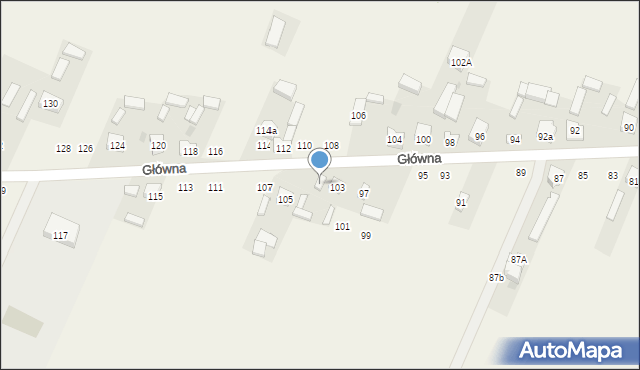 Twarda, Główna, 103a, mapa Twarda