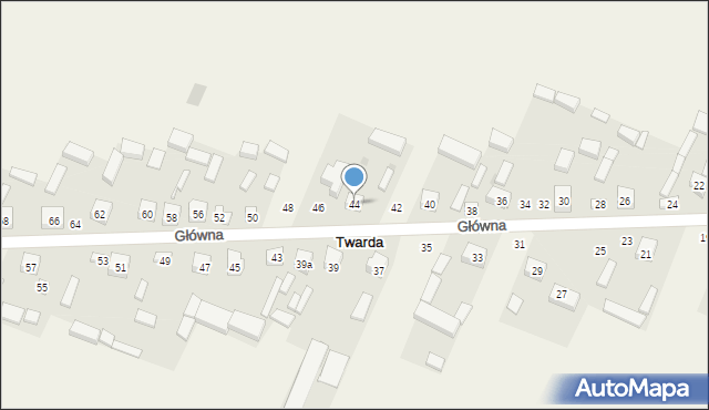 Twarda, Główna, 44, mapa Twarda