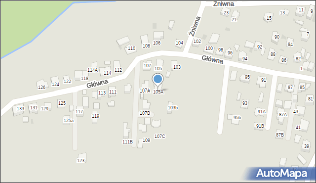 Tychy, Główna, 105A, mapa Tychów