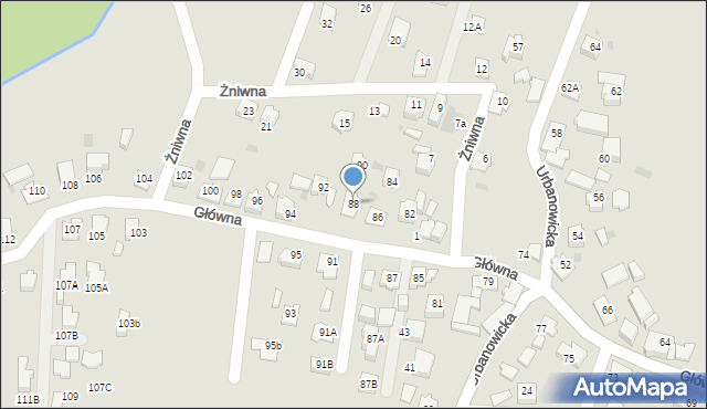 Tychy, Główna, 88, mapa Tychów