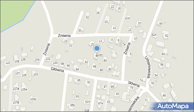 Tychy, Główna, 90, mapa Tychów