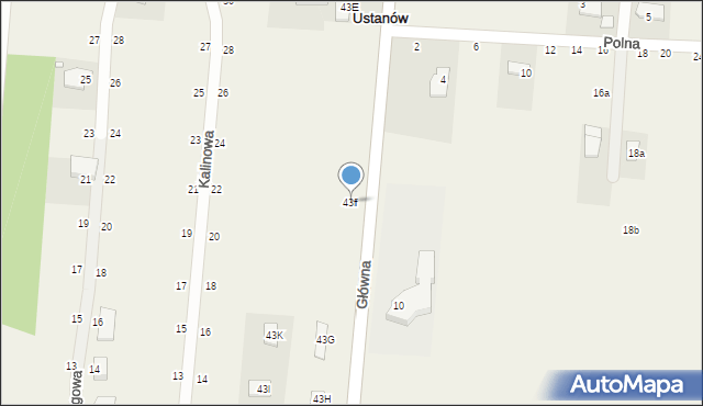 Ustanów, Główna, 43f, mapa Ustanów