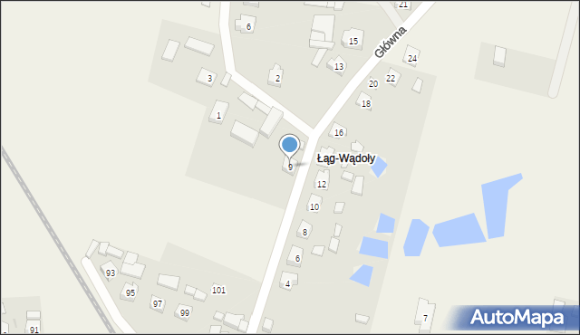 Wądoły, Główna, 9, mapa Wądoły