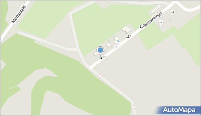 Wałbrzych, Głowackiego Bartosza, 14, mapa Wałbrzycha