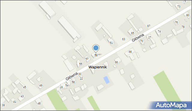 Wapiennik, Główna, 59, mapa Wapiennik