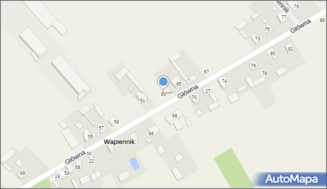 Wapiennik, Główna, 63, mapa Wapiennik