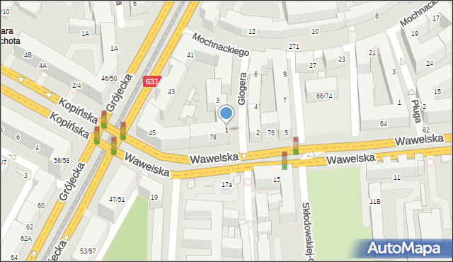 Warszawa, Glogera Zygmunta, 1, mapa Warszawy