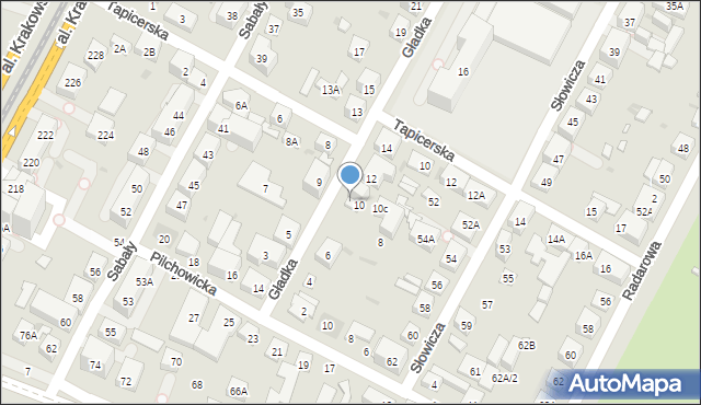 Warszawa, Gładka, 10a, mapa Warszawy