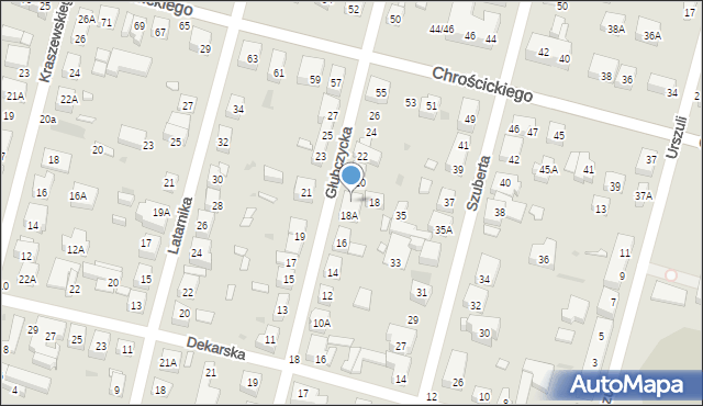 Warszawa, Głubczycka, 18B, mapa Warszawy