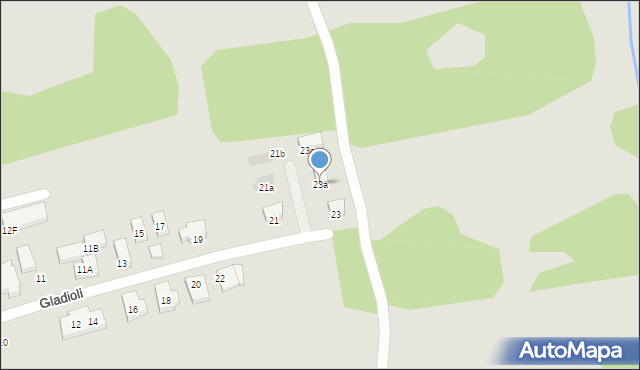 Warszawa, Gladioli, 23a, mapa Warszawy