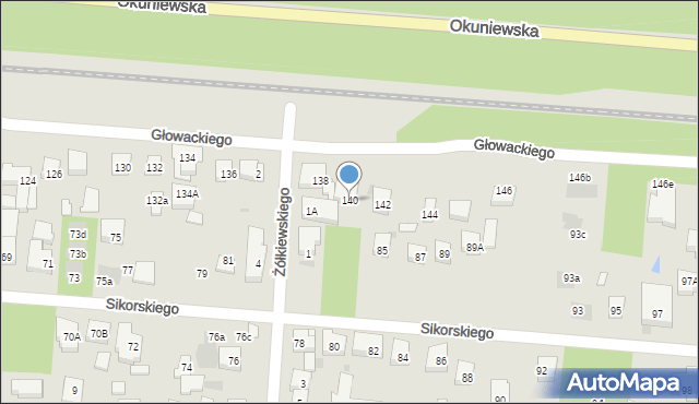 Warszawa, Głowackiego Bartosza, 140, mapa Warszawy