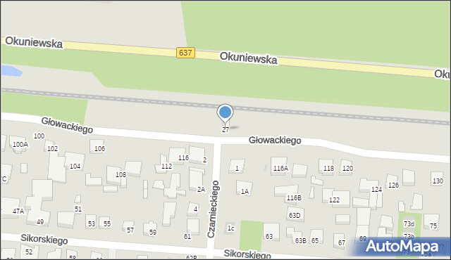 Warszawa, Głowackiego Bartosza, 27, mapa Warszawy