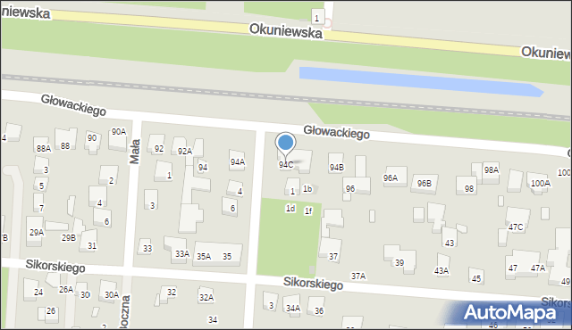 Warszawa, Głowackiego Bartosza, 94C, mapa Warszawy