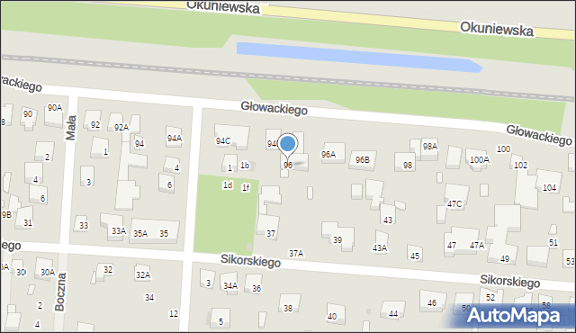 Warszawa, Głowackiego Bartosza, 96, mapa Warszawy