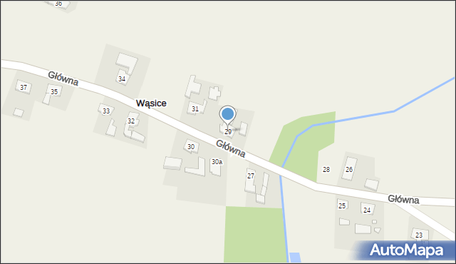 Wąsice, Główna, 29, mapa Wąsice