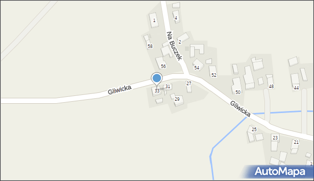 Widów, Gliwicka, 33, mapa Widów