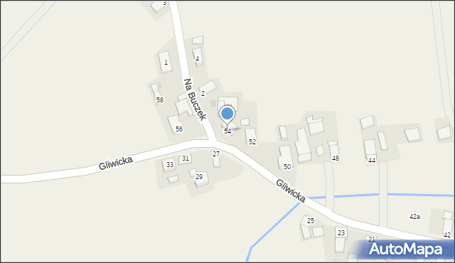 Widów, Gliwicka, 54, mapa Widów