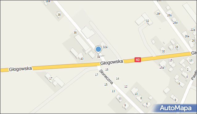 Większyce, Głogowska, 34, mapa Większyce