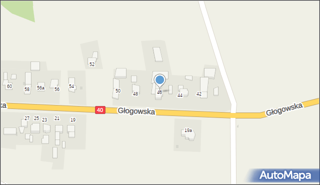 Większyce, Głogowska, 46, mapa Większyce