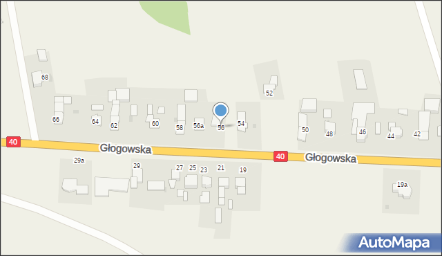Większyce, Głogowska, 56, mapa Większyce