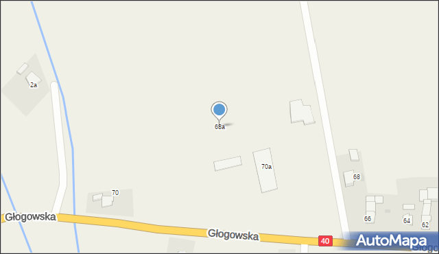 Większyce, Głogowska, 68a, mapa Większyce