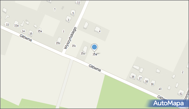 Wiele, Główna, 35e, mapa Wiele