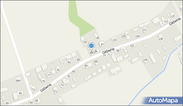 Wierbka, Główna, 89, mapa Wierbka